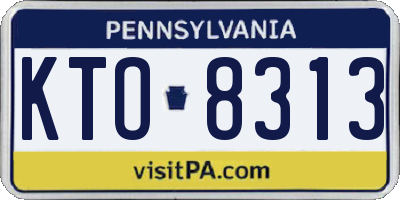 PA license plate KTO8313