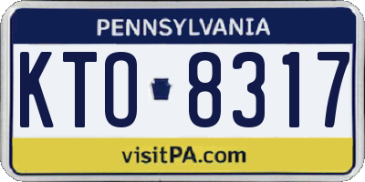 PA license plate KTO8317