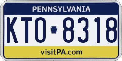 PA license plate KTO8318