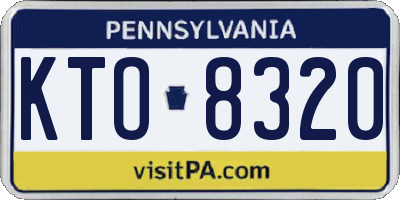 PA license plate KTO8320