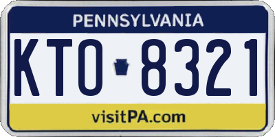 PA license plate KTO8321