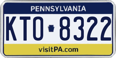 PA license plate KTO8322