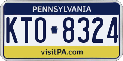 PA license plate KTO8324