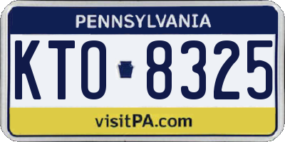 PA license plate KTO8325