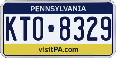 PA license plate KTO8329