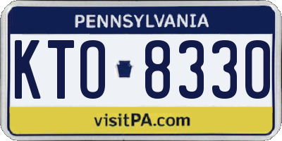 PA license plate KTO8330