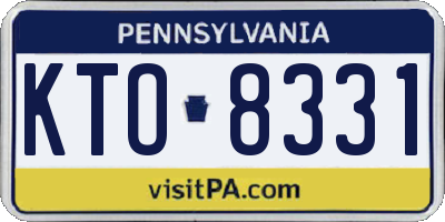 PA license plate KTO8331