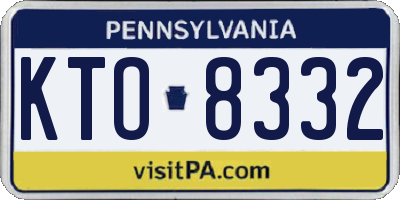 PA license plate KTO8332