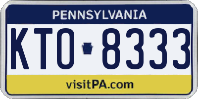 PA license plate KTO8333