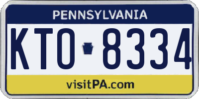 PA license plate KTO8334