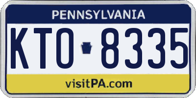 PA license plate KTO8335