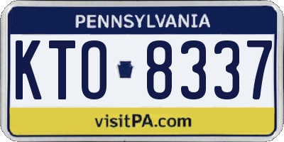 PA license plate KTO8337