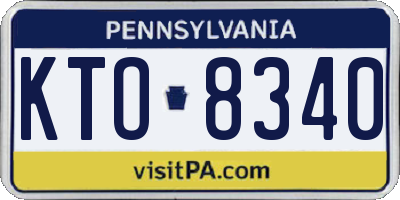 PA license plate KTO8340