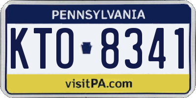 PA license plate KTO8341