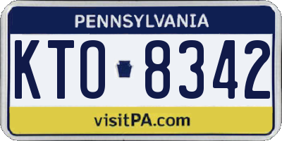 PA license plate KTO8342