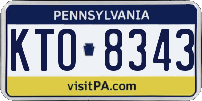 PA license plate KTO8343