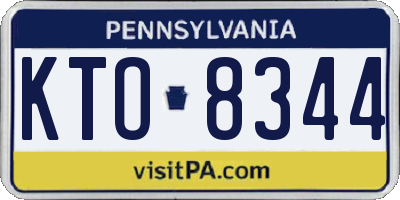 PA license plate KTO8344
