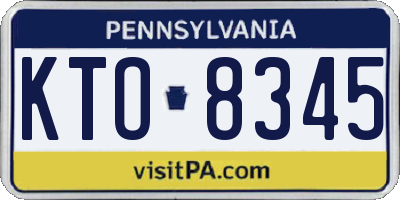 PA license plate KTO8345