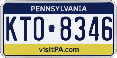 PA license plate KTO8346