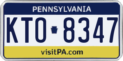 PA license plate KTO8347