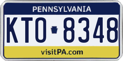 PA license plate KTO8348
