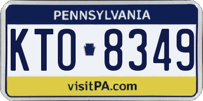 PA license plate KTO8349