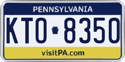 PA license plate KTO8350