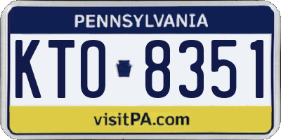 PA license plate KTO8351
