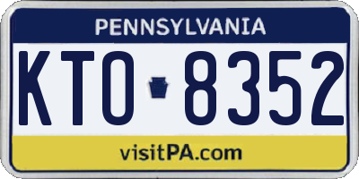 PA license plate KTO8352