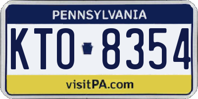 PA license plate KTO8354
