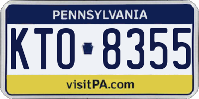 PA license plate KTO8355