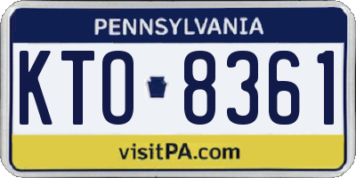 PA license plate KTO8361