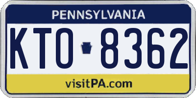 PA license plate KTO8362