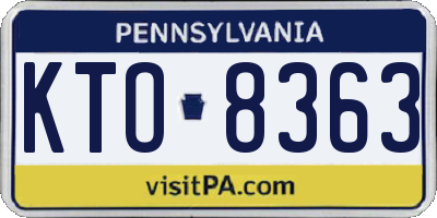 PA license plate KTO8363