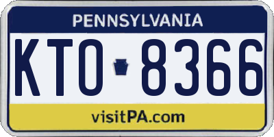 PA license plate KTO8366