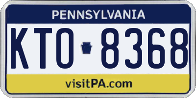 PA license plate KTO8368