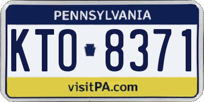 PA license plate KTO8371