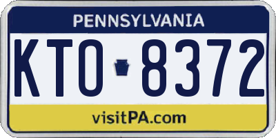 PA license plate KTO8372