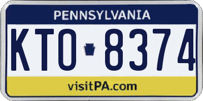 PA license plate KTO8374