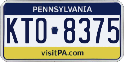 PA license plate KTO8375