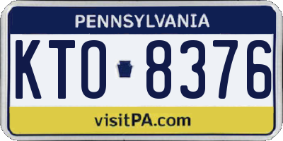 PA license plate KTO8376