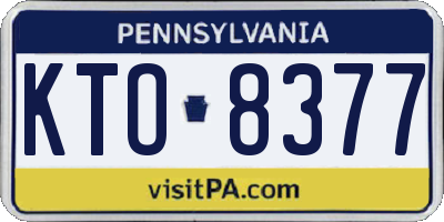 PA license plate KTO8377