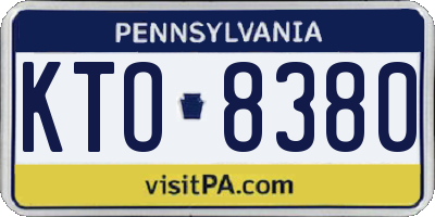 PA license plate KTO8380
