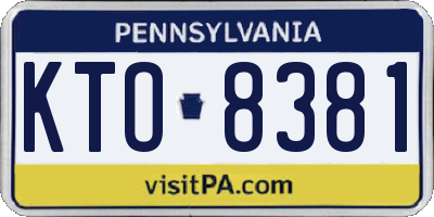 PA license plate KTO8381