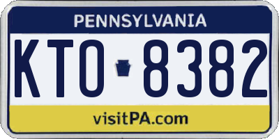 PA license plate KTO8382