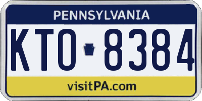 PA license plate KTO8384