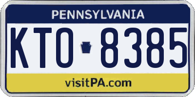 PA license plate KTO8385