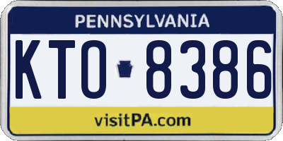PA license plate KTO8386