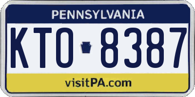 PA license plate KTO8387