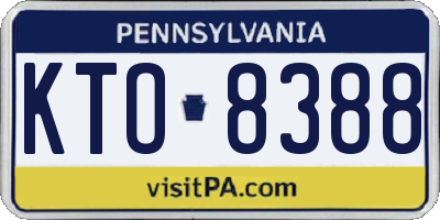 PA license plate KTO8388